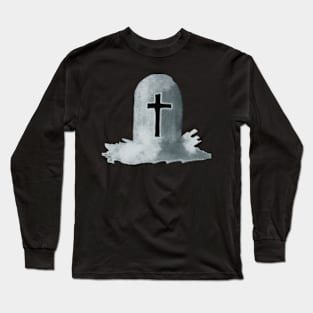 Watercolor Gravestone Long Sleeve T-Shirt